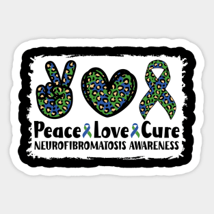 Peace Love Cure Neurofibromatosis Awareness Sticker